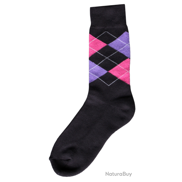 Equestrian Socks d.grey/pink/purple 43-46 - Ref SOKK011C - EAN 8716759503915 - Unbranded
