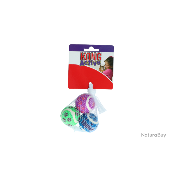 KONG Cat Active Tennis Balls w/ Bells - Ref KONGCA56E - EAN 0035585334066 - Livraison rapide