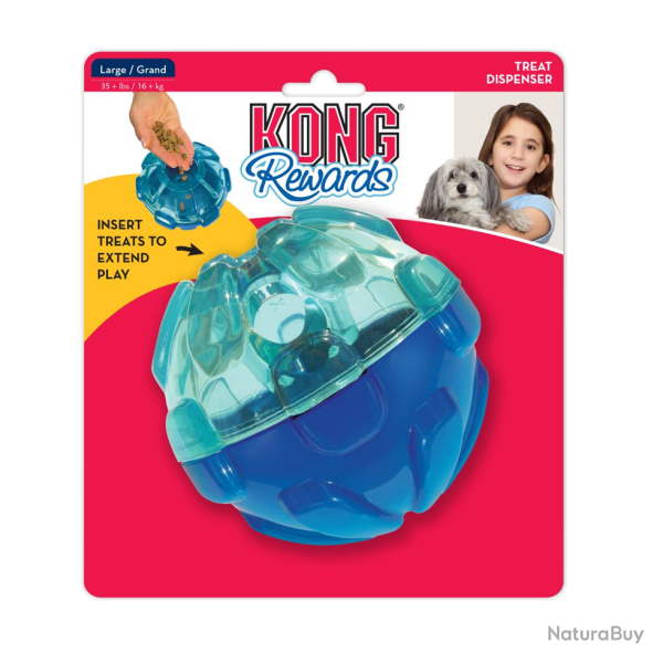 KONG Rewards Ball - Ref KONGPEP12E - EAN 0035585034324 - Livraison rapide