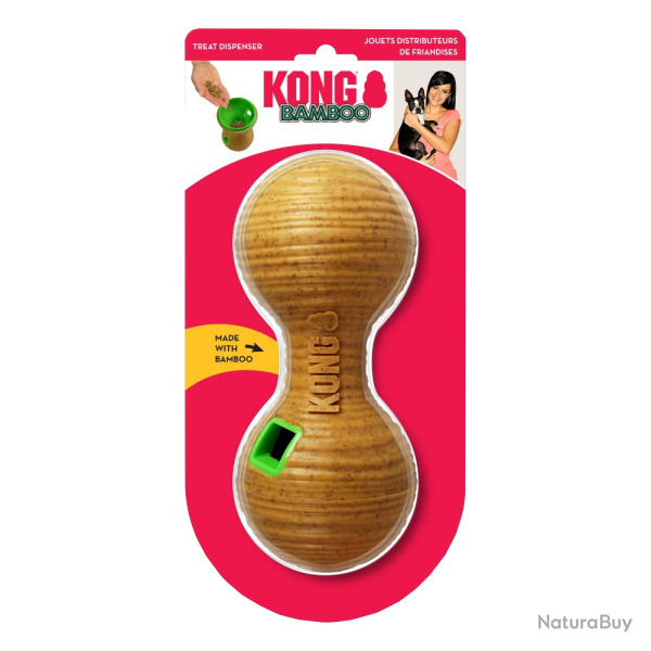 KONG Bamboo Feeder Dumbbell - Ref KONGPTB22E - EAN 0035585475257 - Livraison rapide