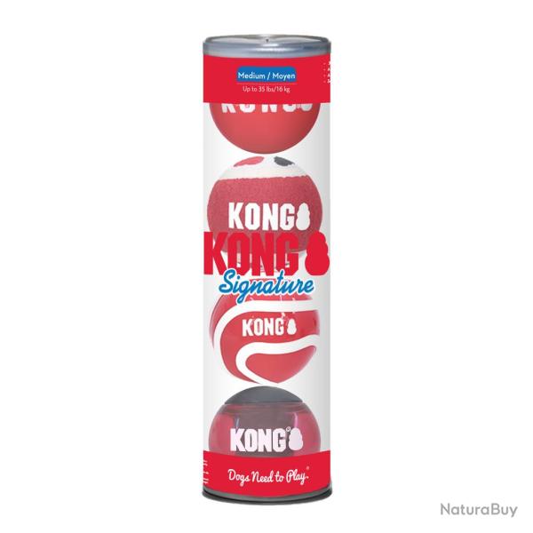 KONG Signature Balls 4-Pack - Ref KONGSKM2E - EAN 0035585523057 - Livraison rapide