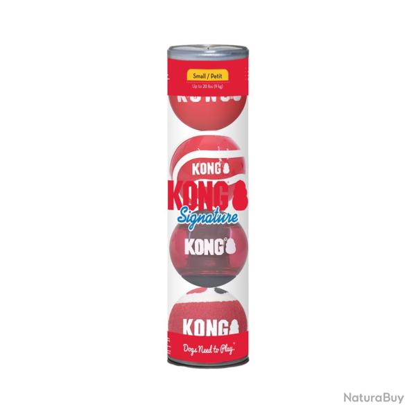 KONG Signature Balls 4-Pack - Ref KONGSKM3E - EAN 0035585523040 - Livraison rapide