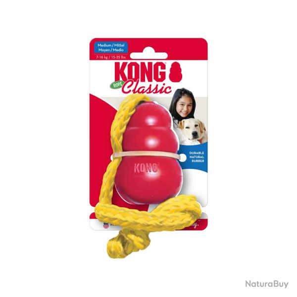 KONG Classic with Rope - Ref KONGT2FE - EAN 0035585356075 - Livraison rapide
