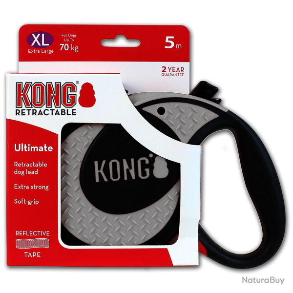 KONG Retractable Leash - Ultimate - Ref KONGULTXLGY - EAN 0047181153545 - Livraison rapide