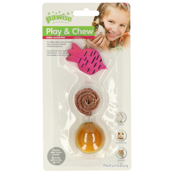 Pawise Wooden Loofah Pretty Toys - Ref PAWI39122 - EAN 8886467591228 - Livraison rapide