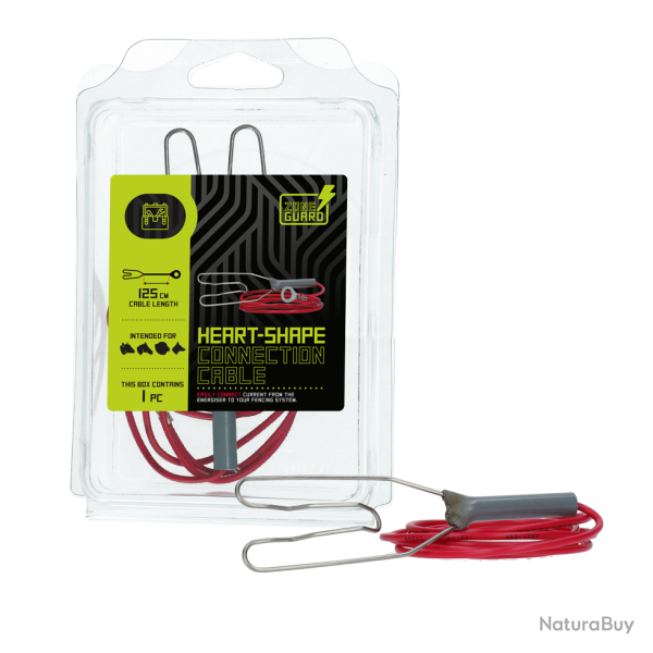 ZoneGuard Heart-shape connection cable 125 cm - Ref ZONE0033 - EAN 8716759574595 - Livraison rapide