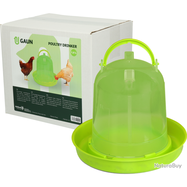 Gaun Poultry Drinker Green Lemon - Ref GAUN10931 - EAN 8435039000912 - Livraison rapide