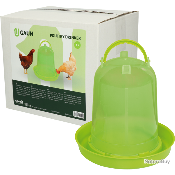 Gaun Poultry Drinker Green Lemon - Ref GAUN10936 - EAN 8435039000929 - Livraison rapide