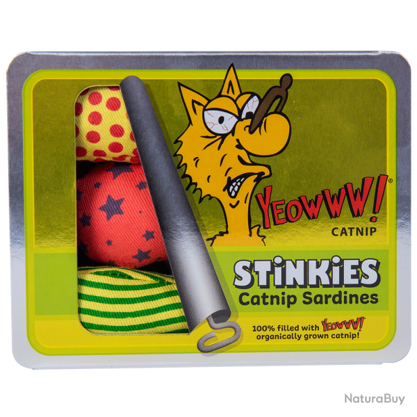 Yeowww! Stinkies Catnip Sardines Trio - Ref YEOW068 - EAN 0812402000867 - Livraison rapide