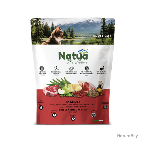 Natua Dry Adult Cat Beef - Ref NATU06000 - EAN 8057507371371 - Livraison rapide