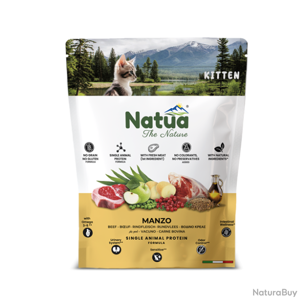 Natua Dry Kitten Cat Beef - Ref NATU06022 - EAN 8057507371401 - Livraison rapide