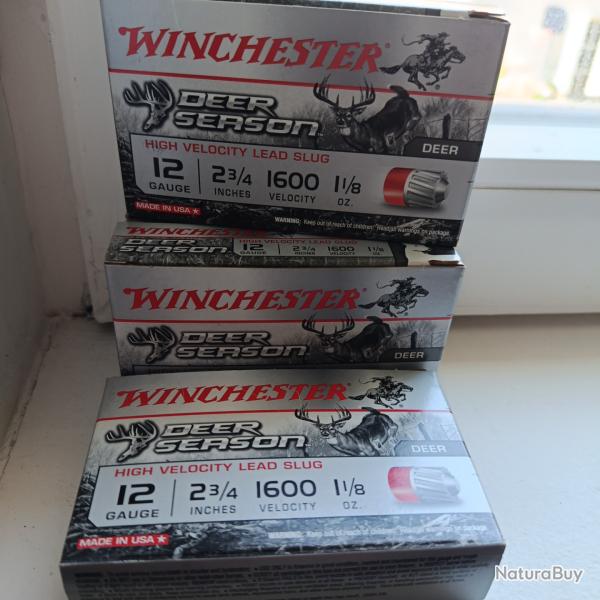 Munitions WINCHESTER cal.12/70 slug deer season 35g par 20