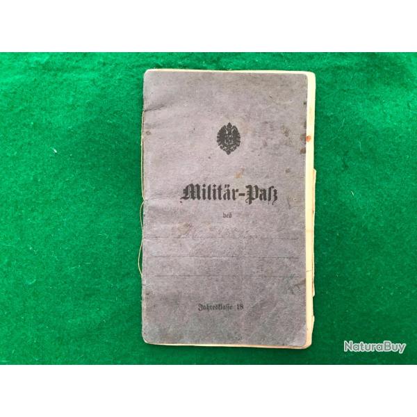 LIVRET MILITAIRE ALLEMAND WW1