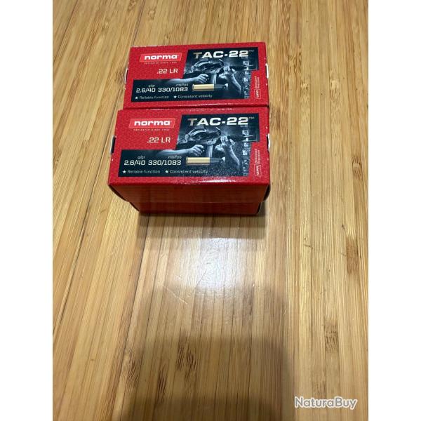 200 cartouches NORMA TAC22 calibre 22Lr