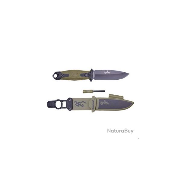 KNIFE, IGNITE FIXED, BLACK GREEN, 10cm
