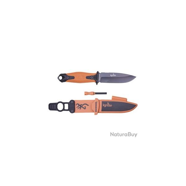 KNIFE, IGNITE FIXED, BLACK ORANGE, 10cm