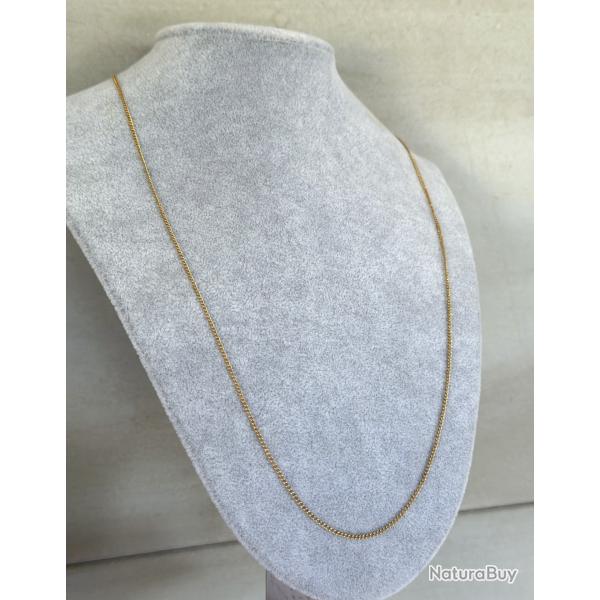 Chaine or 18 carats - 64 cm - collier maille gourmette