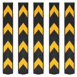 Corni&egrave;res protection caoutchouc 80 cm r&eacute;fl&eacute;chissantes haute visibilit&eacute; 5 pcs