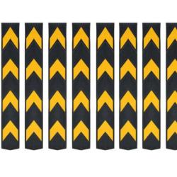 Corni&egrave;res protection caoutchouc 80 cm r&eacute;fl&eacute;chissantes haute visibilit&eacute; 10 pcs