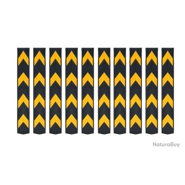 Corni�res protection caoutchouc 80 cm r�fl�chissantes haute visibilit� 10 pcs