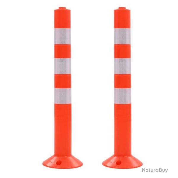 Bornes contr�le circulation plastique 75 cm r�fl�chissantes lot 2