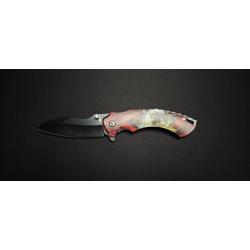 Couteau pliant JKR0737 - Motif Sanglier & Chiens - Lame noire 8,5 cm - R&eacute;f. JKR0737
