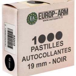 PASTILLES AUTOCOLLANTES NOIRES DIAM.19 MM