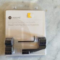 MONTAGE HAWKE 2 PIECES EXCENTREES RAIL WEAVER COLLIERS 25.4MM HAUT EXT 2" -