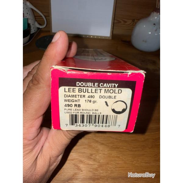 MOULE A BALLE RONDE POUDRE NOIRE LEE CALIBRE 50    diam�tre .490  avec sa pince
