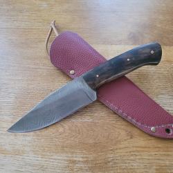 Couteau de chasse artisanal damas
