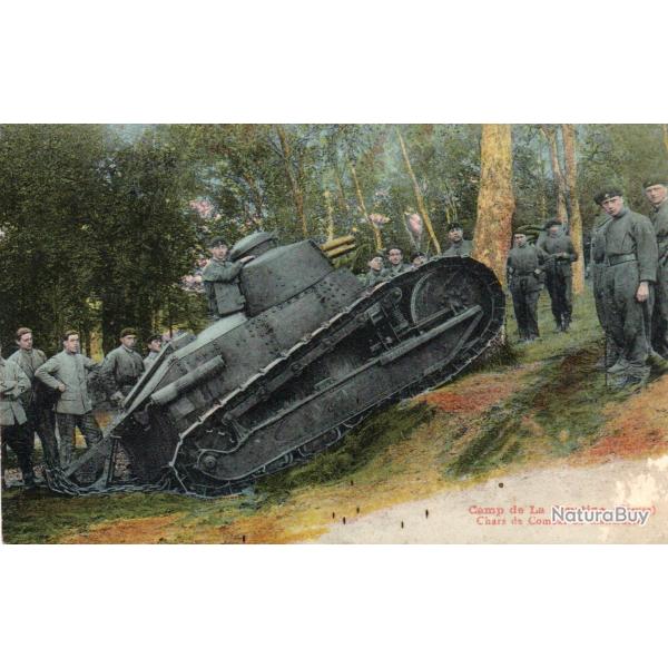 Carte Postale Ancienne Camp de La Courtine (Creuse) Chars de Combat en Manoeuvre  -N�1391