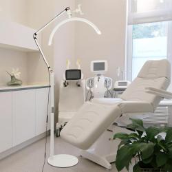 Lampe Demi Lune,Lampe Extension de Cils,36W Lampe de Cils en Lampe sur Pied avec T&ecirc;te R&eacute;glable &agrave; 360