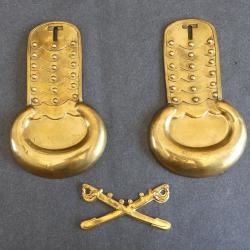Paire d'&eacute;paulette d'officier US guerre civile+insigne de cavalerie