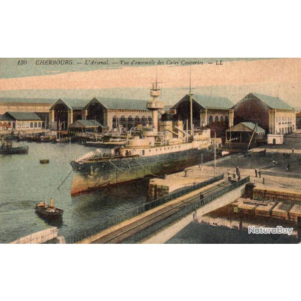 Carte Postale Cherbourg L'Arsenal Vue d'ensemble des Cales Couvertes -N�8480