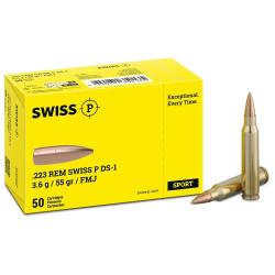 Cartouches SWISS P .223 REM DS-1 - 3.6g / 55gr / FMJ - Lot de 1000