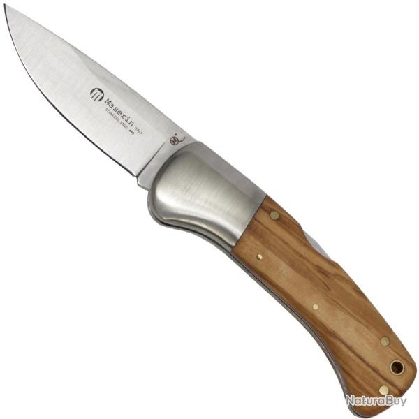 Couteau de poche Maserin manche en bois d'olivier