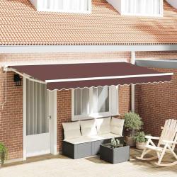 Cadre d'auvent Marron 400 x 200 cm Polyester avec rev&ecirc;tement PU