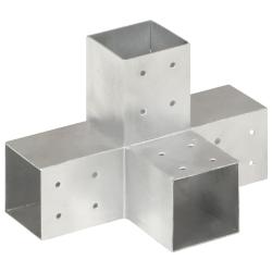 Connecteur de poteau Forme en X M&eacute;tal galvanis&eacute; 81x81 mm