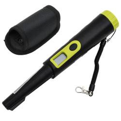D&eacute;tecteur de m&eacute;taux pinpointer avec &eacute;cran LCD noir et jaune