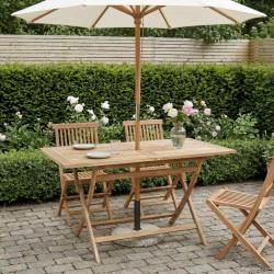 Table pliante, naturelle, pour le jardin, 120 &times; 70 &times; 75,5 cm
