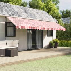 Tissu de remplacement de cantonni&egrave;re d'auvent rouge blanc 6 m