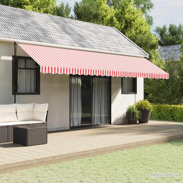 Tissu de remplacement de cantonni�re d'auvent rouge blanc 6 m