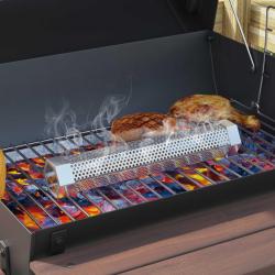 Tube &agrave; fumer, 2 pi&egrave;ces, 5 &times; 5 &times; 30 cm, en acier inoxydable 304 argent&eacute;, pour le barbecue