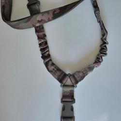 Sangle tactique 1 point avec section &eacute;lastique type camouflage (2)