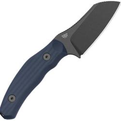 Couteau Kizer Bulldog Fix Lame Acier 14C28N Sheepsfoot Manche G10 Bleu Etui Kydex KI1116A1