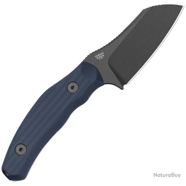 Couteau Kizer Bulldog Fix Lame Acier 14C28N Sheepsfoot Manche G10 Bleu Etui Kydex KI1116A1