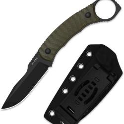 Couteau Kizer Billy Bones Lame Acier AEB-L Drop Point Manche G10 Vert Olive Etui Kydex KI1115A1