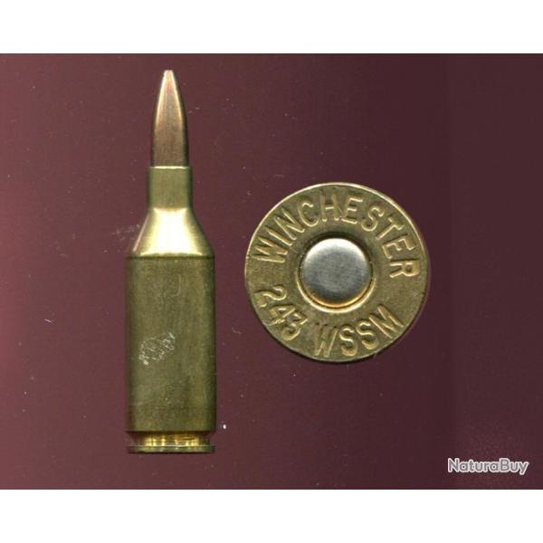 .243 WSSM - marquage : WINCHESTER 243 WSSM - �tui laiton de 42.3 mm - balle cuivre pointe creuse