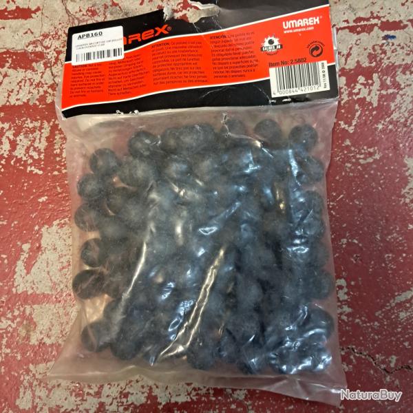 Sachet de 100 billes noires caoutchouc calibre 68