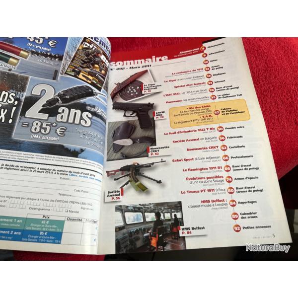 Remington 1911 R1, Taurus PT 1911... revue TIR CIBLES no 492 mars 2011